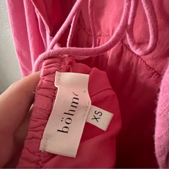 Böhme Pink Linen Blend Open-Back Mini Dress - Picture 5 of 6